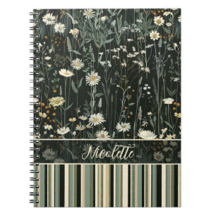 Carnet Nicolette Dark Daisy Floral Strié