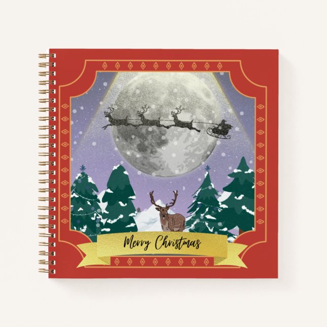 Carnet Night de Noël moderne Vintage (Devant)