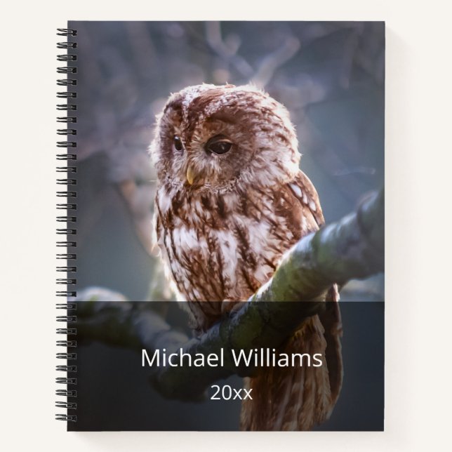 Carnet Night Owl Business Photo Ajouter Nom Et Année Plan (Devant)