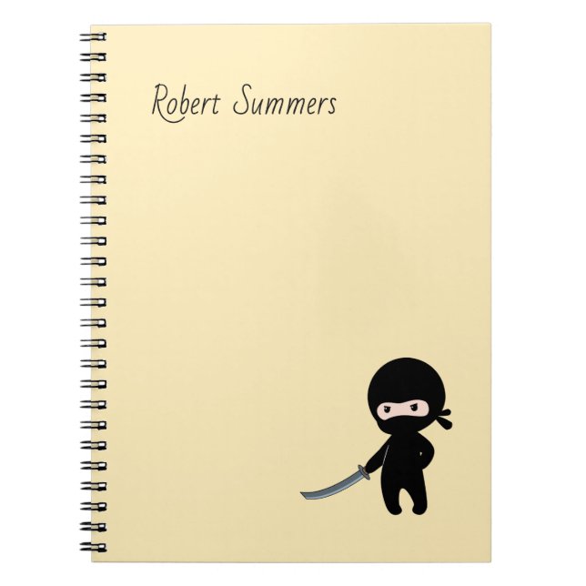 Carnet Ninja minuscule en colère Nom personnalisé sur Jau (Devant)