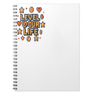 Carnet "Niveau vers le haut de votre vie" - Pixel Art Mot
