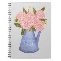 No rain no flowers watering can with flowers