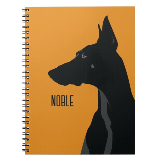 Carnet Noble noir Doberman (Devant)