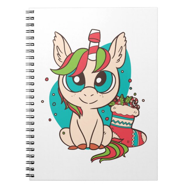Carnet Noël à la licorne (Devant)