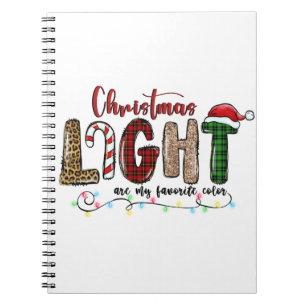 Carnet Noël Cadeau Noël Lumière sont ma couleur préférée