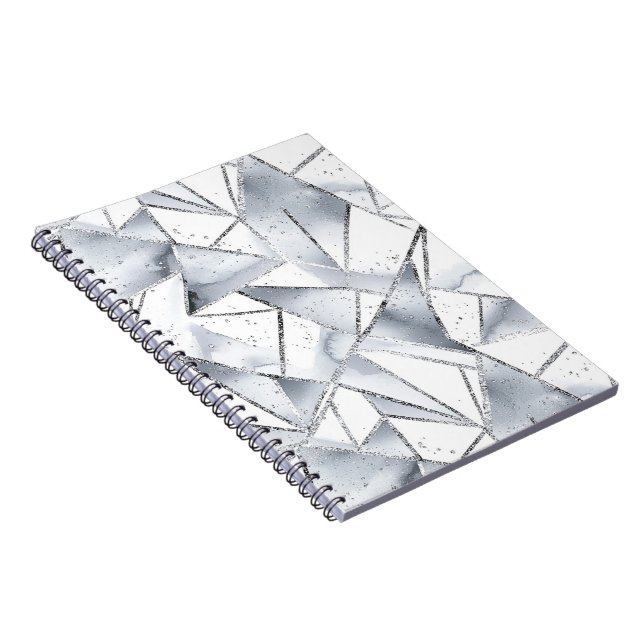 Carnet Noël Chic Silver White Triangles (Côté Droit)