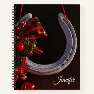 Carnet Noël équestre pendre en fer à cheval Photo