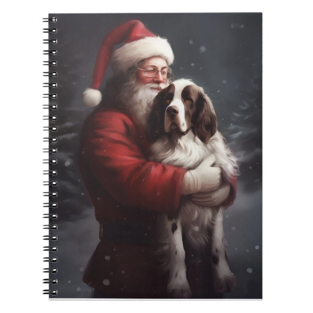 Carnet Noël festif Springer Spaniel Santa Claus (Devant)