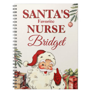 Carnet Noël infirmière préférée de Père Noël personnalisé