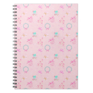 Carnet Noël Rose Coquette Bow Motif Sans Couture