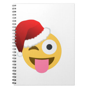 Carnet noël santa claus winking emoji