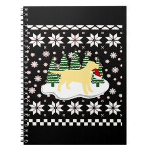 Carnet Noël Silhouette Labrador Jaune Chapeau de Père Noë