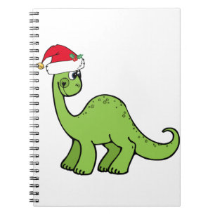 Carnet Noël vert badine le dinosaure Père Noël