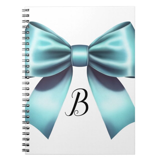 Carnet Nœud Bleu Turquoise Élégant Mariage Réception de M (Devant)