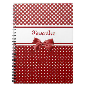 Carnet Nœud en Gingham Rouge Nom