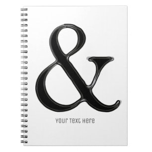 Carnet Noir & Blanc Ampersand Chic Moderne Personnalisé