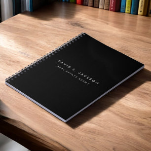 Carnet Noir Blanc Moderne Élégant Classe Professionnelle
