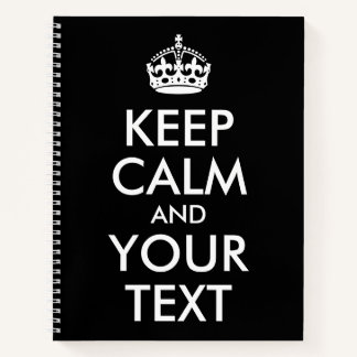 Carnet Noir et blanc Conserver le calme et votre texte