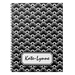 Carnet Noir et blanc frais de motif personnalisé