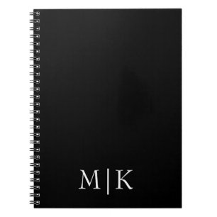 Carnet Noir et blanc   Monogramme moderne