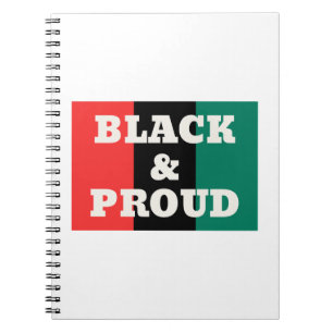 Carnet Noir et fier sur des couleurs rouge, noir et vert