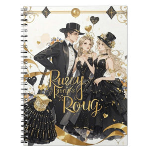 Carnet Noir et or, Luxe riche, style Moulin rouge