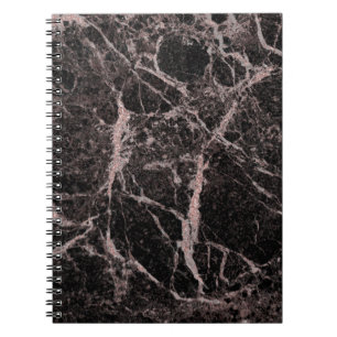 Carnet Noir et or rose Paillettes Marbre Glamour Tendance