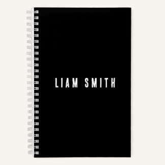 Carnet noir moderne personnalisé