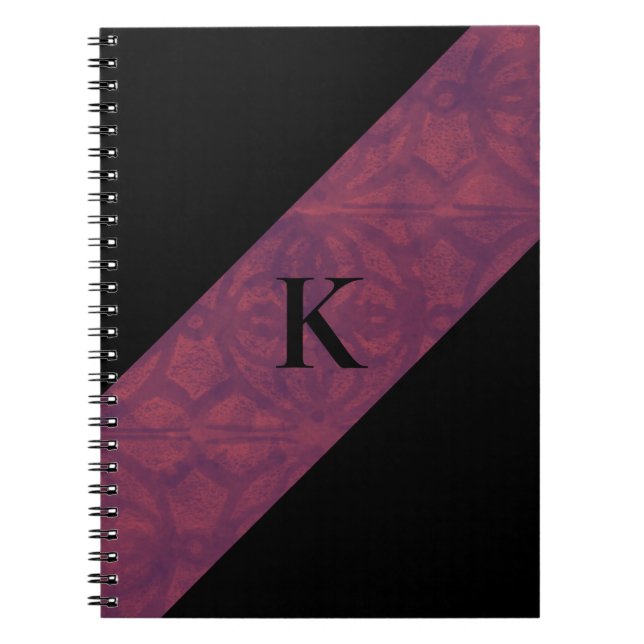 Carnet noir Monogramme Ruby Batik profond (Devant)