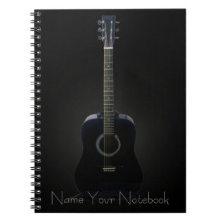 Carnet noir personnalisé de musique de guitare