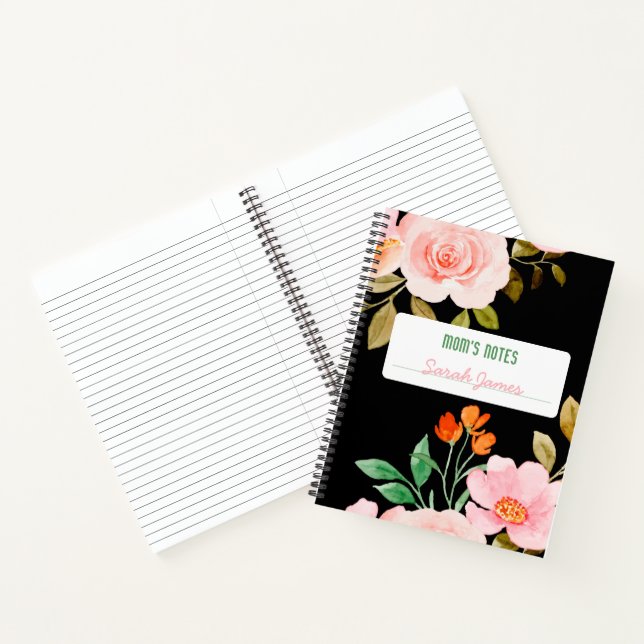 Carnet noir personnalisé "Notes de maman" (Intérieur)