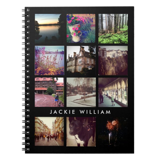 Carnet noir photo Instagram personnalisé (Devant)