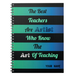 Carnet noir rayé sur cote arrière - plan turquoise verte 