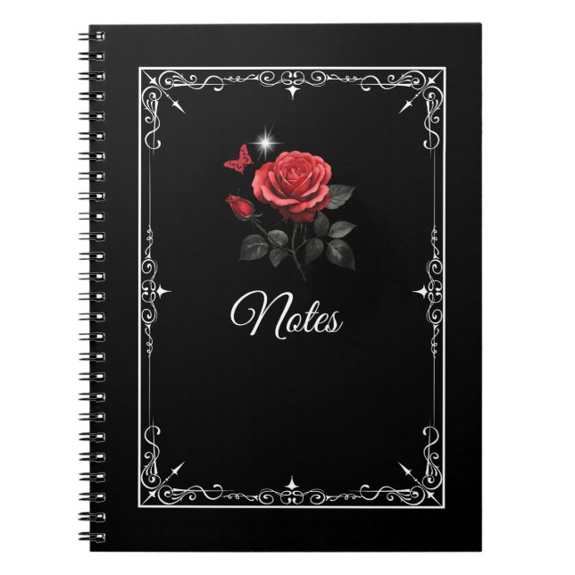 Carnet noir rose, encre et temps (Devant)