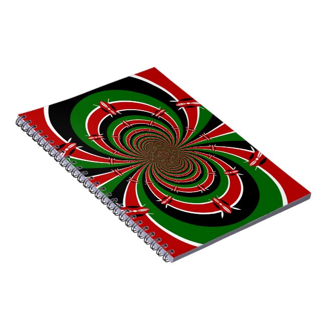 Carnet Noir Rouge Vert Kenya Hakuna Matata (Côté Droit)