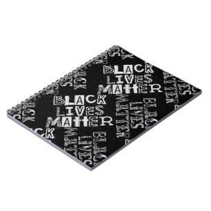 Carnet noir vies matière blm mélange type spirale pavé