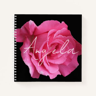 Carnet Nom Angela personnalisable joli rose rose floral