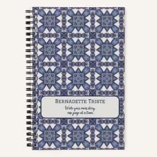 Carnet Nom Aquarelle de texte Motif géométrique Abstrait