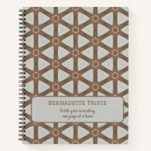 Nom Aquarelle Géométrique Pinwheel Motif Brown