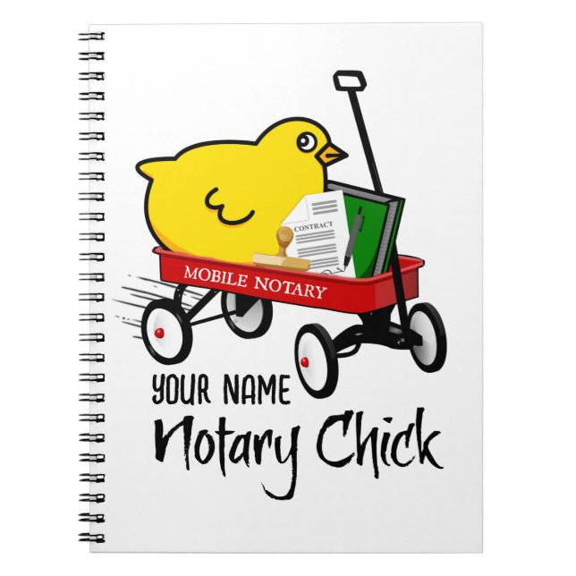 Carnet Nom Customisé du modèle Notaire Chick Red Wagon (Devant)