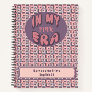 Carnet Nom Dans Mon Époque Moyen-Siècle Moderne Rose viol