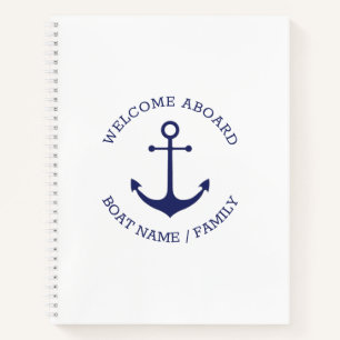 Carnet Nom de bateau personnalisé Bienvenue à bord de l'a