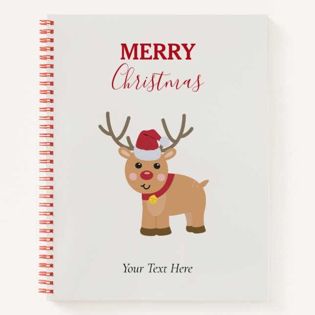 Carnet Nom de famille de l'adorable renne de Noël (Devant)
