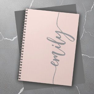 Carnet Nom de la calligraphie rose rose élégant