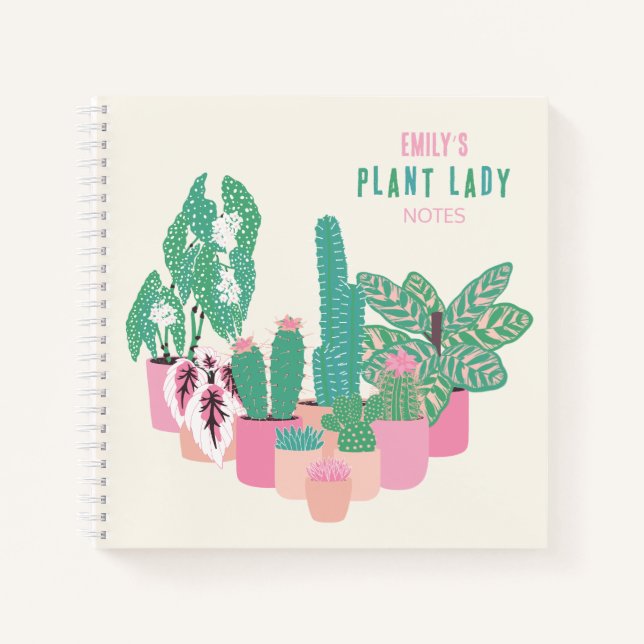 Carnet Nom de la jolie dame Plante illustrée (Devant)