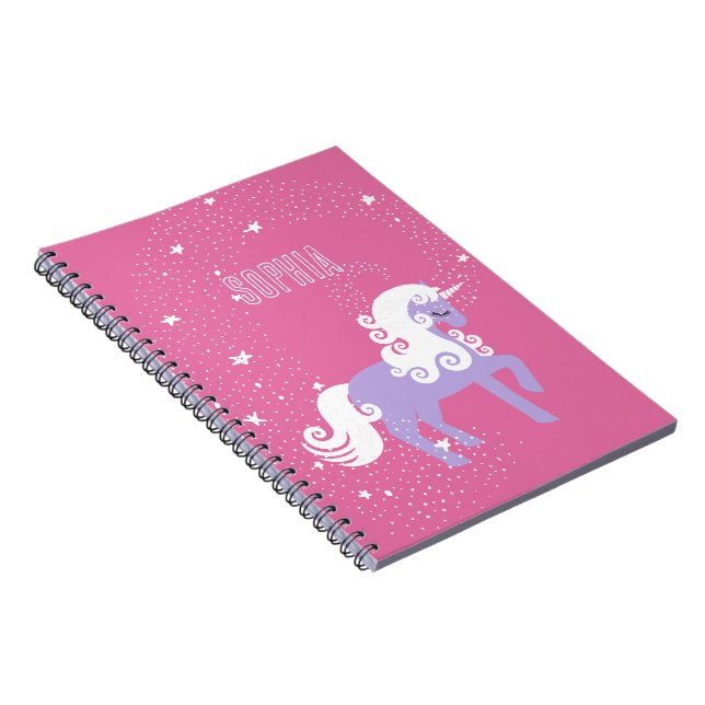 Carnet Nom de la licorne rose pourpre (Côté Droit)
