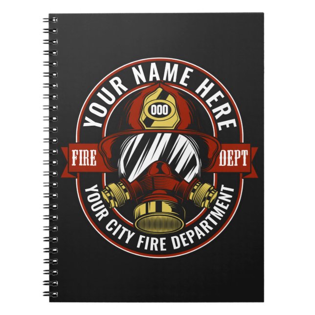 Carnet NOM DE LA Personnaliser Secourt d'incendie du masq (Devant)