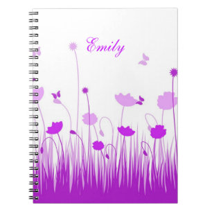 Carnet Nom de la prairie minimaliste de pépites violettes