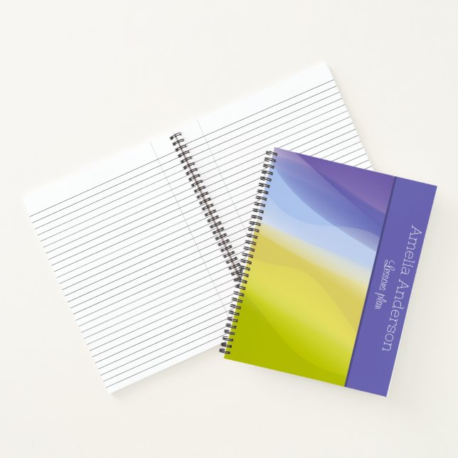 Carnet Nom de lavande verte de chaux dégradé (Intérieur)