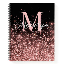 Nom de monogramme Rose Gold Sparkles